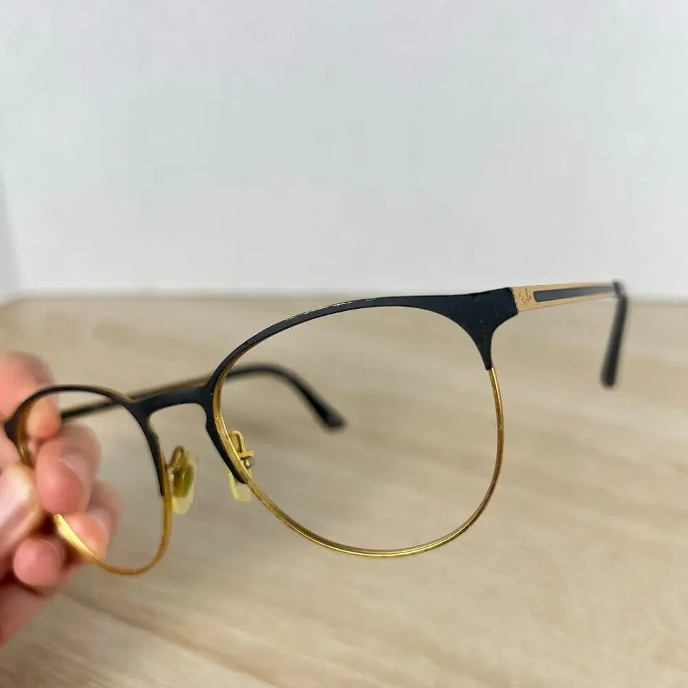 Ray-Ban RB6375 3051 Eyeglasses Gold Black Frames Only READ DESC 53-18-145